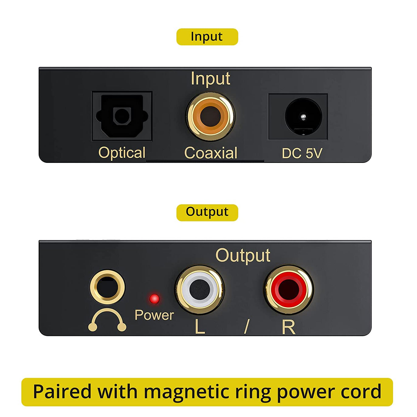 PROZOR 192Khz Digital to Analog Audio Converter Support 5.1CH Optical to RCA