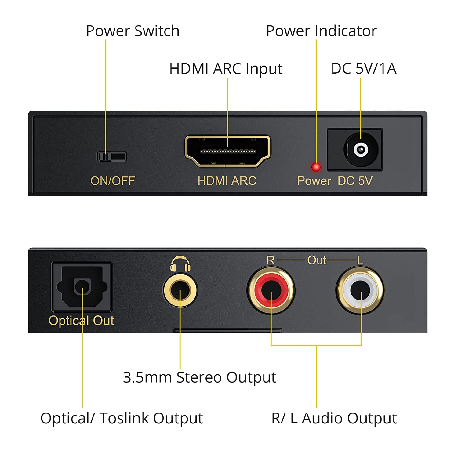 PROZOR 192KHz DAC Converter ARC Audio Extractor