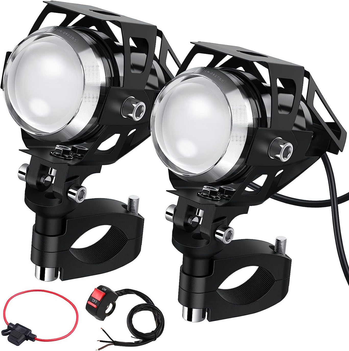 PROZOR Motorcycle Headlights 2PCS IP65 Motorbike LED Fog Spot Lights 15W U5