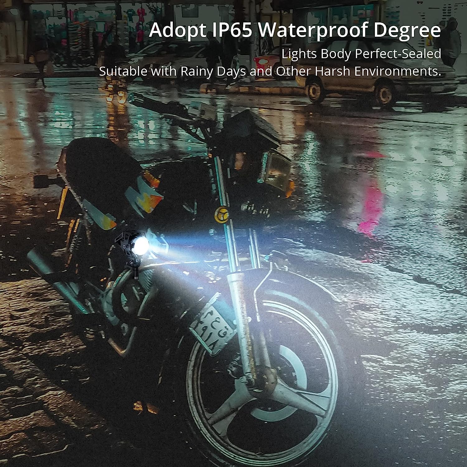 PROZOR 2PCS Motorcycle Headlights 15W U5 3000 Lumen Fog Spot Lights Waterproof