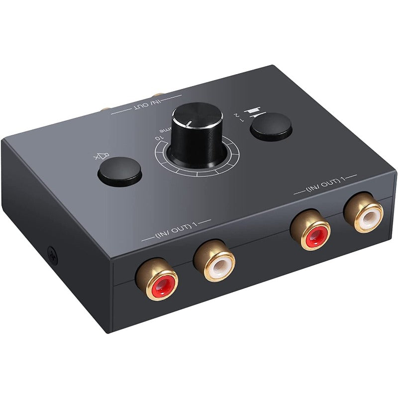 PROZOR 2 in 1 Out R/L RCA Stereo Audio Switch