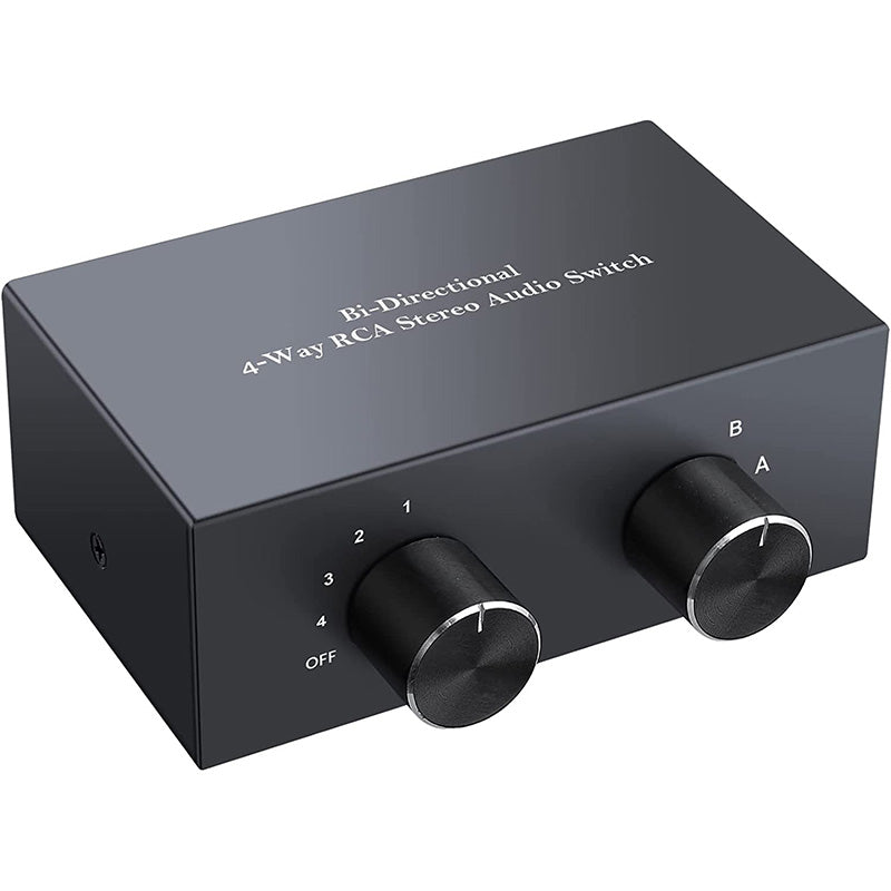 PROZOR 4-Way Stereo L/R Sound Channel Bi-Directional Audio Switcher