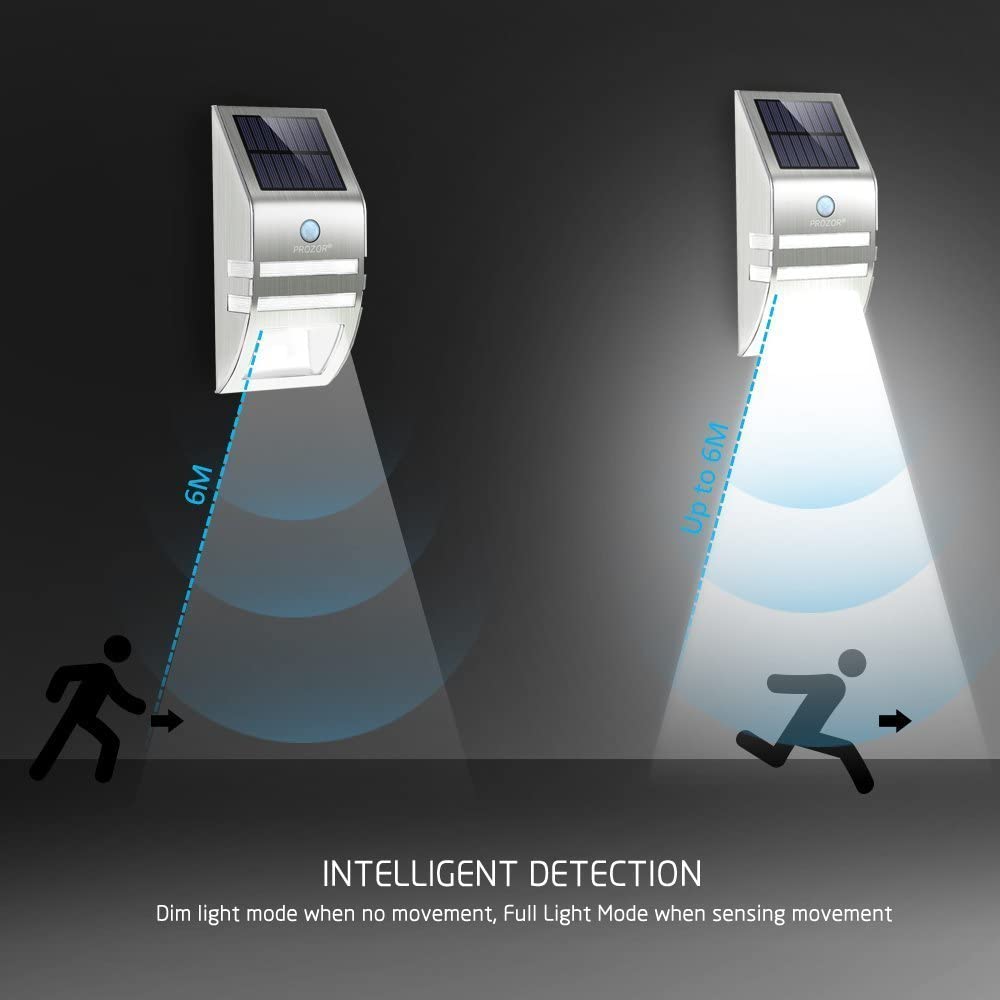 PROZOR Motion Sensor Garden Outdoor Wall Solar Light