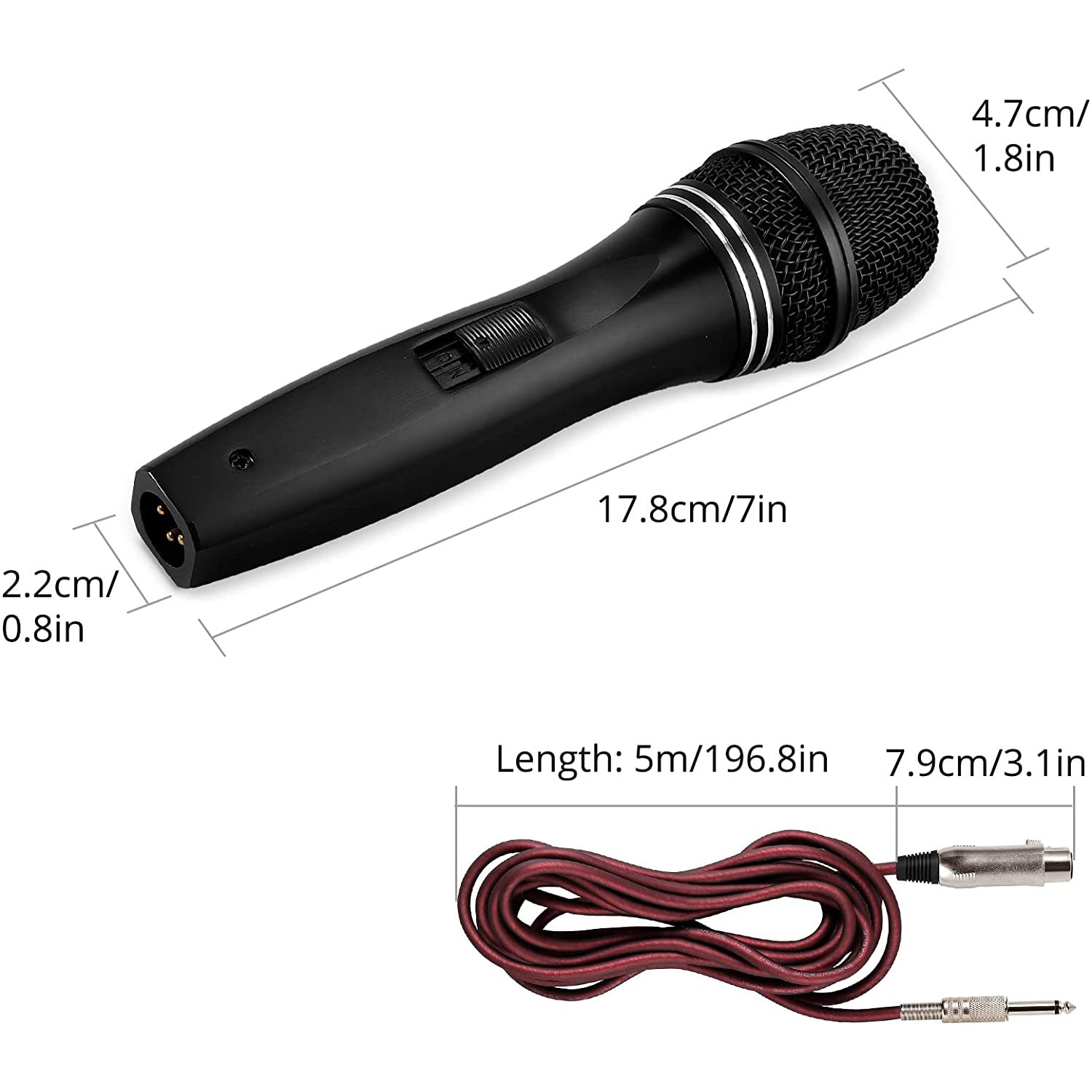 PROZOR Dynamic Karaoke Microphone with 16.4ft XLR Cable