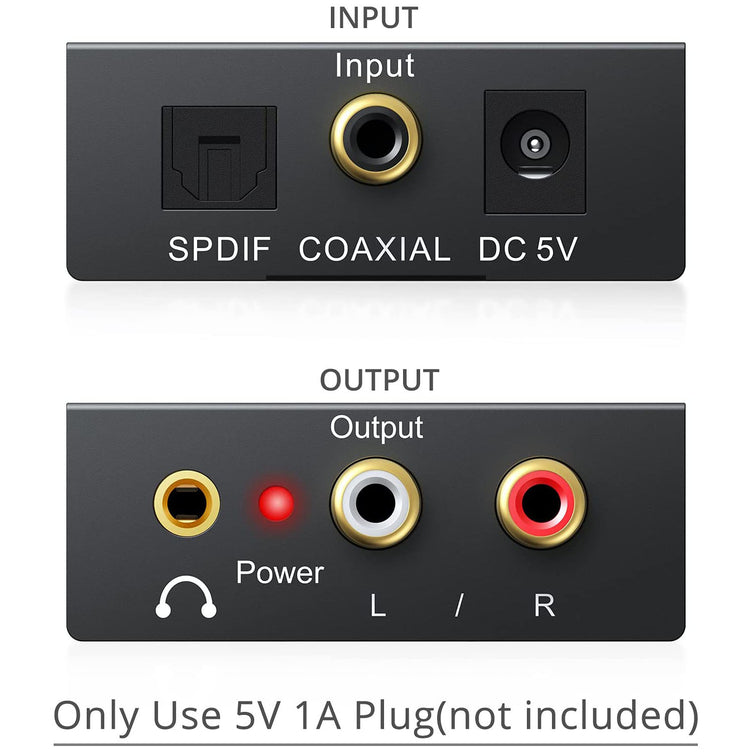Convertisseur SPDIF Optique Vers 3,5mm PROZOR Avec Ampli - 192kHz/24bit, Plug & Play, Pour TV, Casque, Enceintes - 9