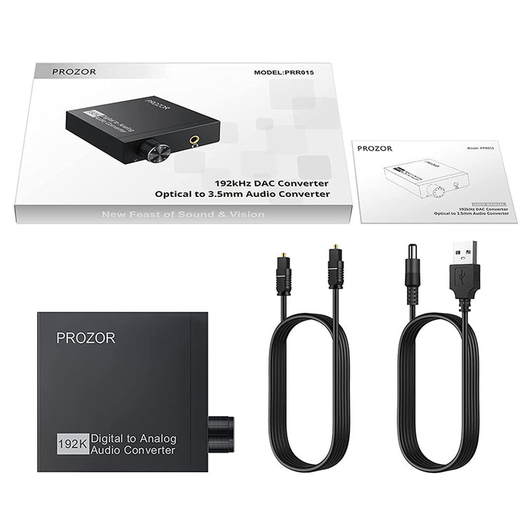 PROZOR 192kHz DAC Adaptateur Convertisseur DAC, Audio stéréo R/L SPDIF  TosLink vers Analogique, PS3, HD, DVD, PS4, Sky HD, Blu-Ray - Cdiscount  Informatique