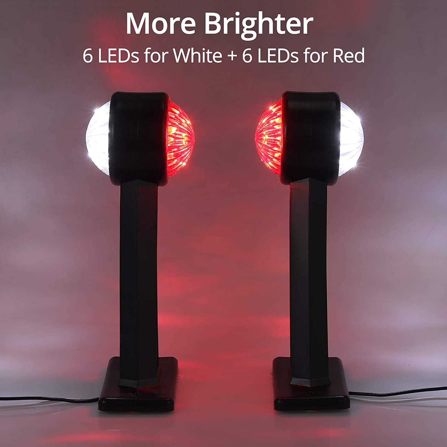 PROZOR Side Marker Lights E-mark E8 2 PCS 2 * 6 LEDs