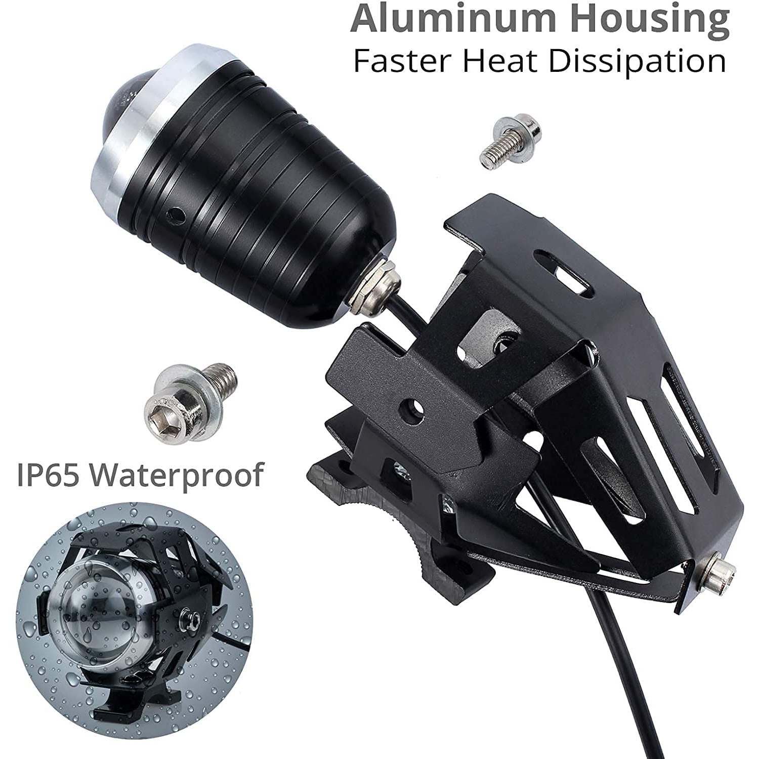 PROZOR Motorcycle Headlights Motorcycle Front Spotlights 1 Piece