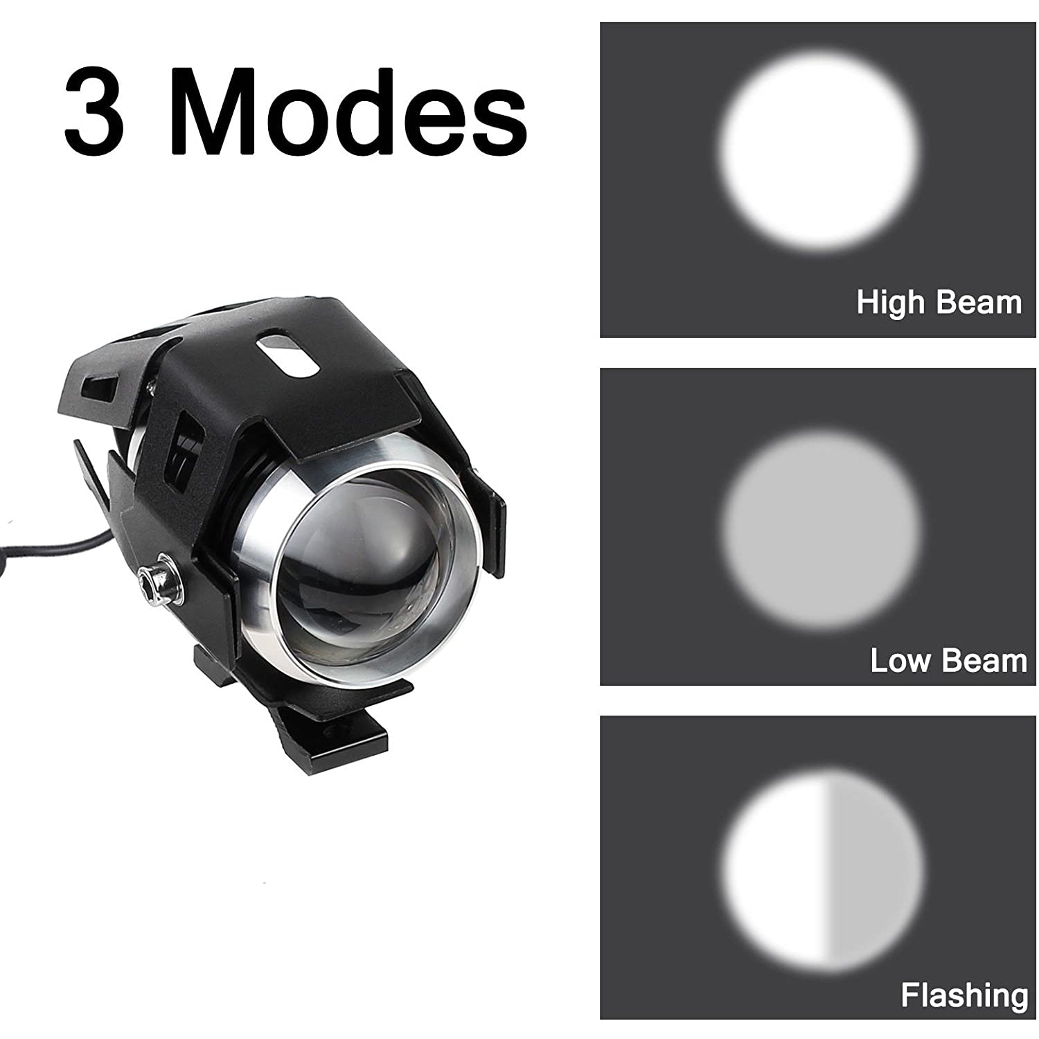 PROZOR LED Motorcycle Headlights & Switch