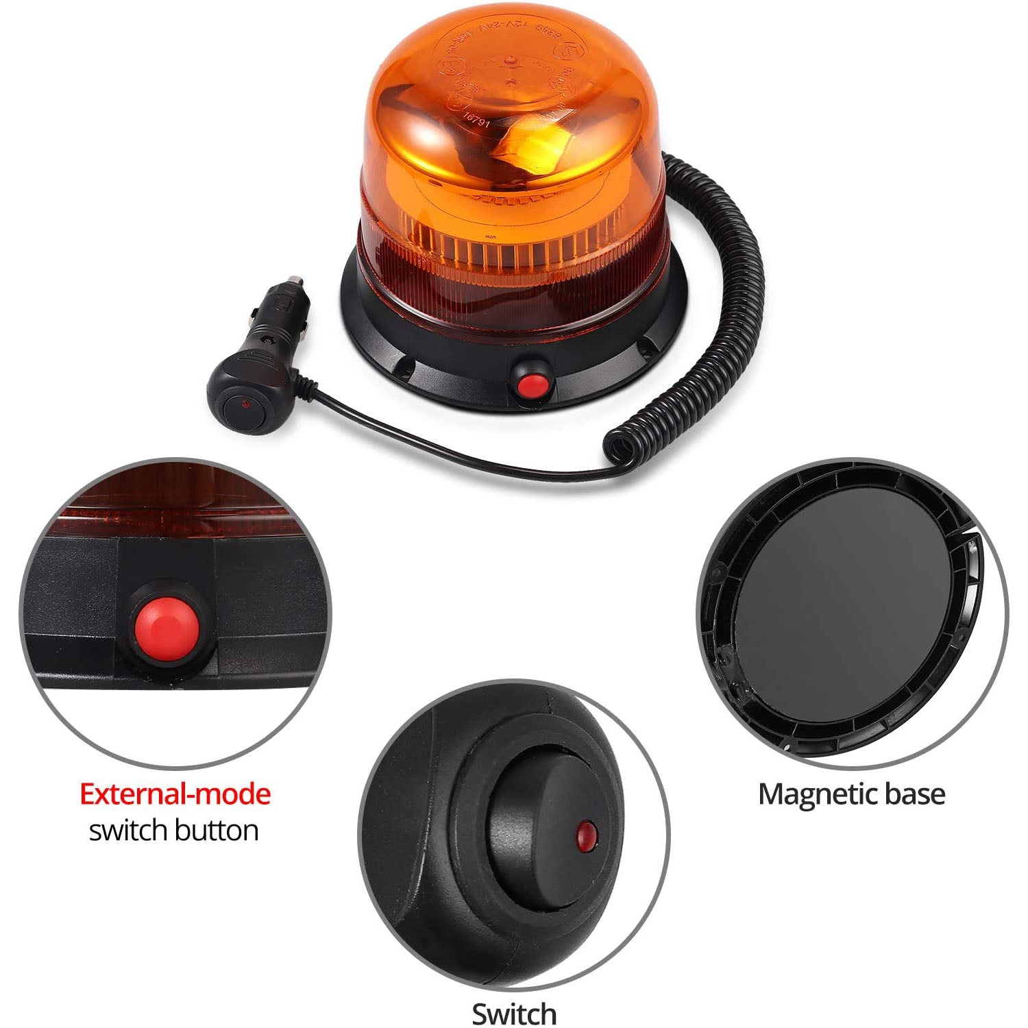 Prozor Magnetic Flashing Light E-mark E9 30 LEDs