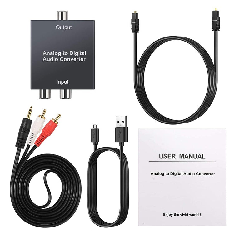 PROZOR Analog to Digital Audio Converter 2RCA to Toslink SPDIF Optical ADC Converter