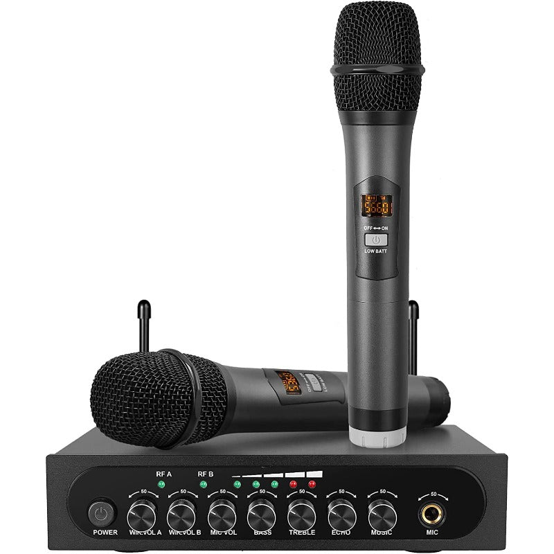 PROZOR UHF Wireless Dual Cordless Microphone System