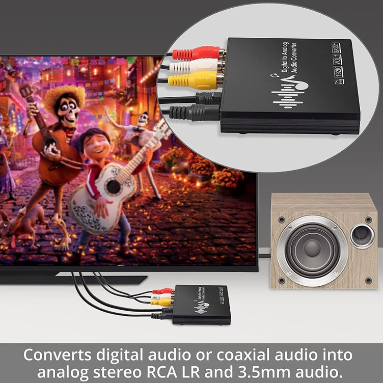 PROZOR 192kHz DAC Audio Converter with Bass and Volume Adjustment