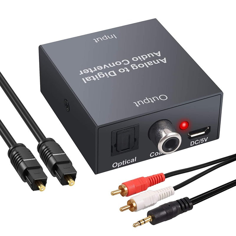 PROZOR Analog to Digital Audio Converter 2RCA to Toslink SPDIF Optical ADC Converter