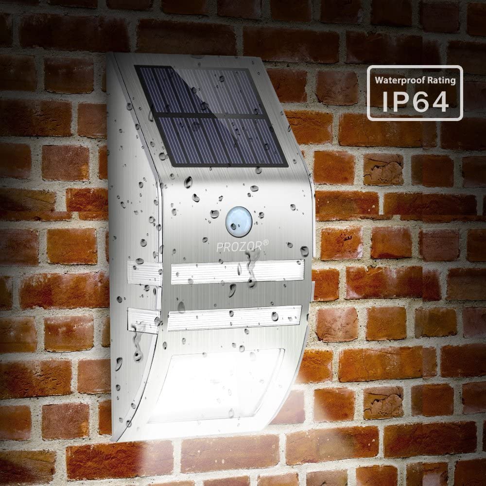 PROZOR Motion Sensor Garden Outdoor Wall Solar Light