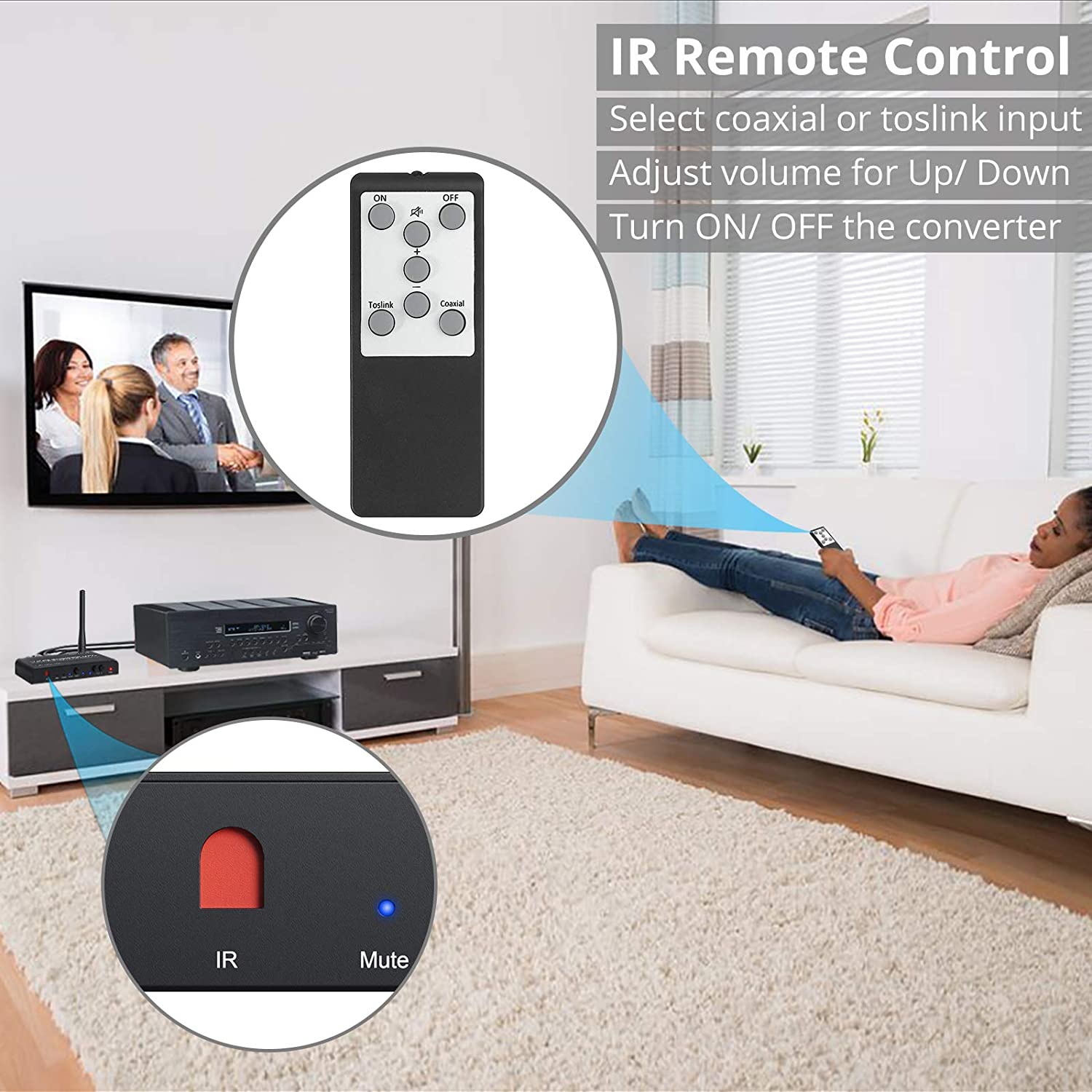 PROZOR DAC Converter 192KHz Bluetooth V5.0 Receiver