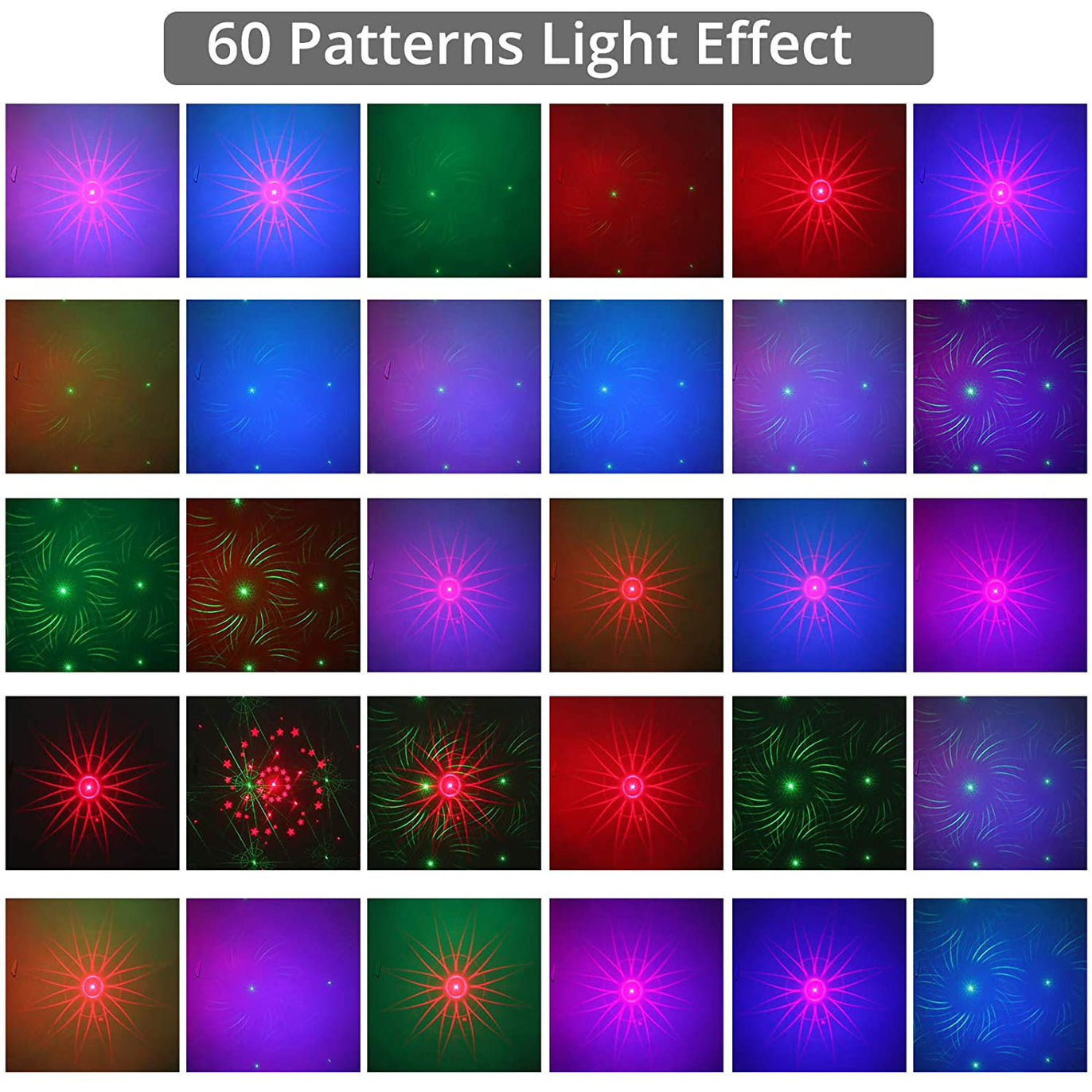PROZOR LED Party Lights DJ Disco Lights 60 Patterns RGB Stage