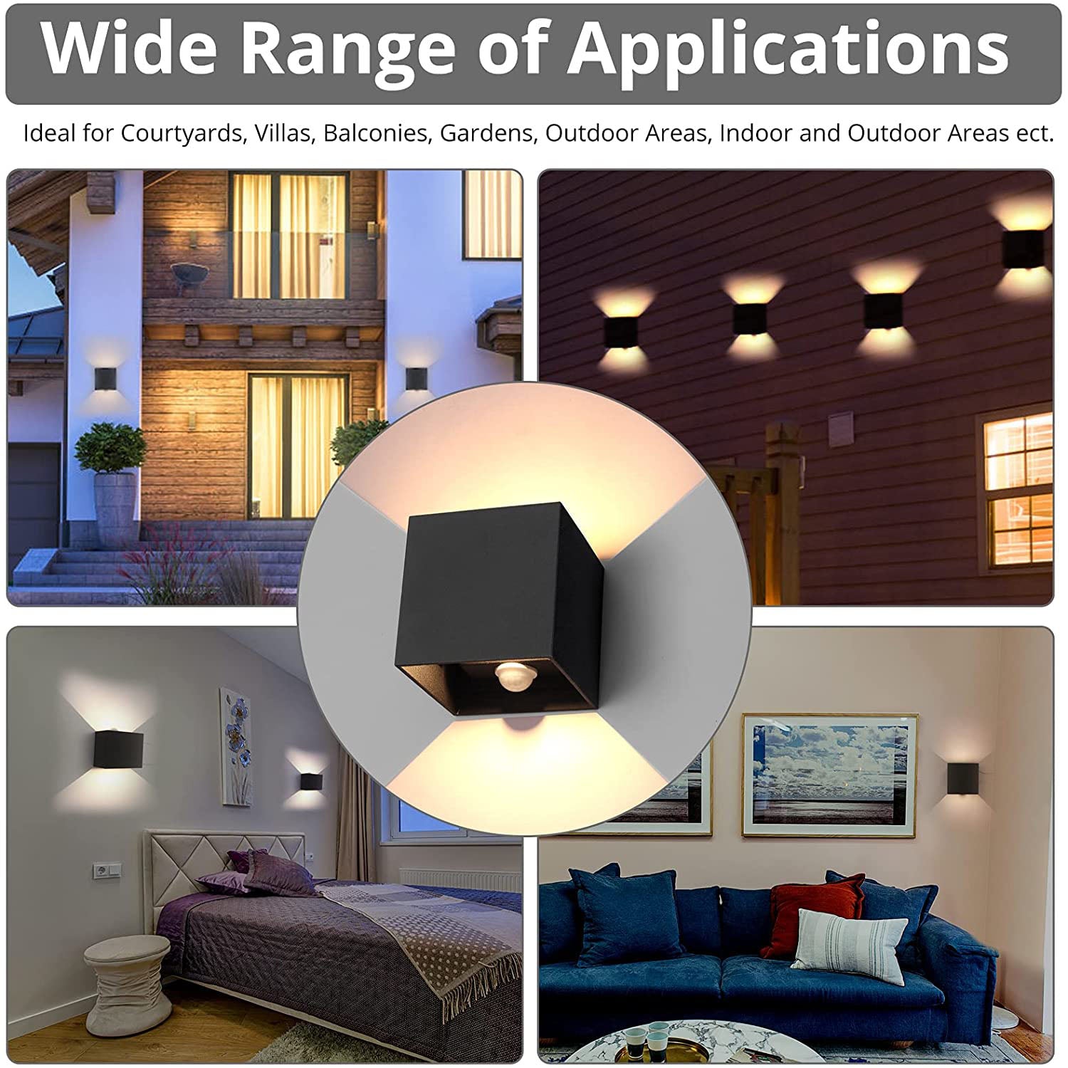 PROZOR 2PCS Outdoor LED Wall Lights