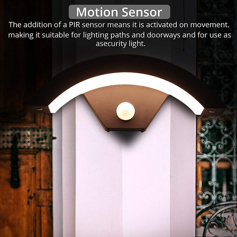 PROZOR 18W LED Wall Light PIR with Motion Sensor Curve