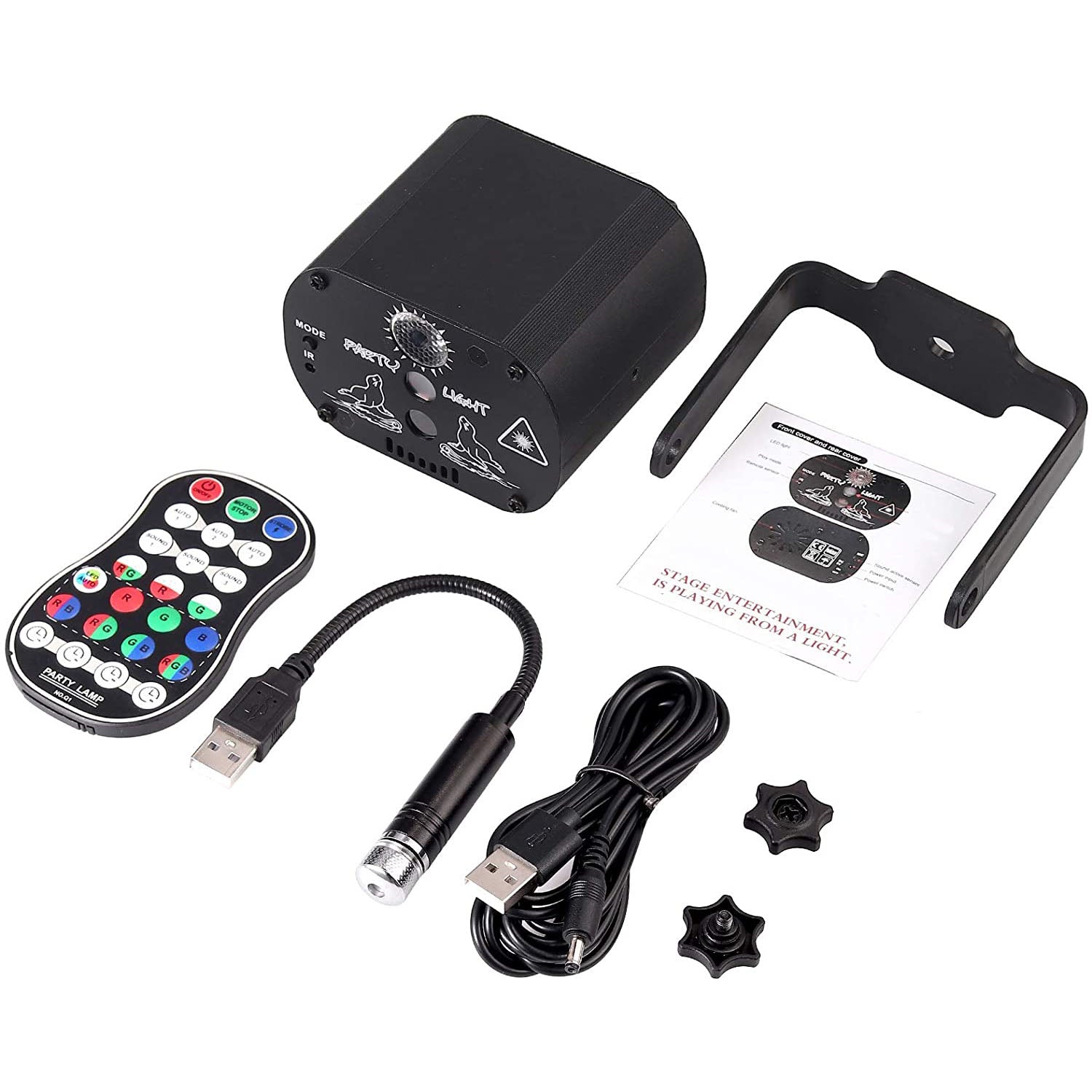 PROZOR LED Party Lights DJ Disco Lights 60 Patterns RGB Stage