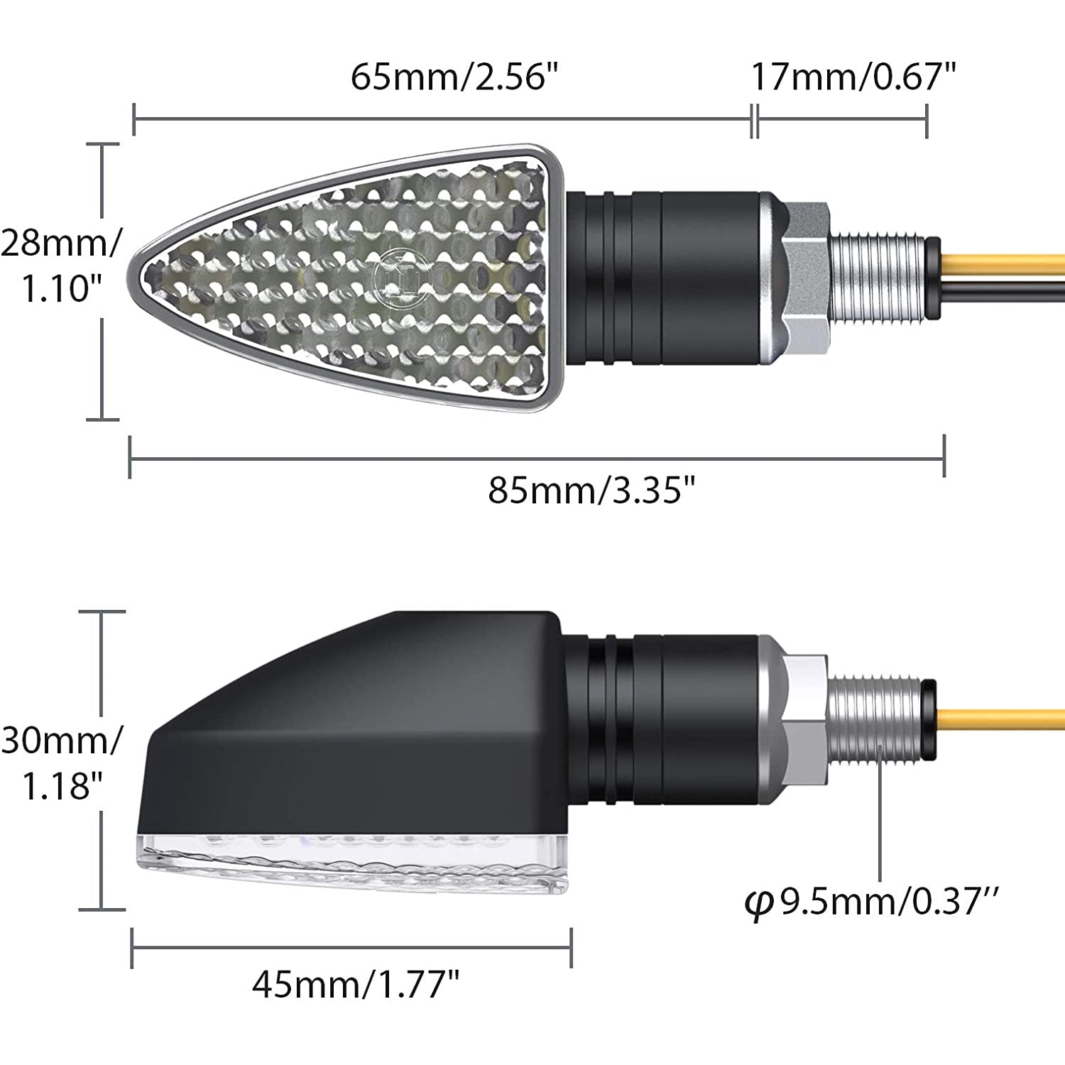 PROZOR 4 pcs Turn Signal Indicator Lights for Motorcycle