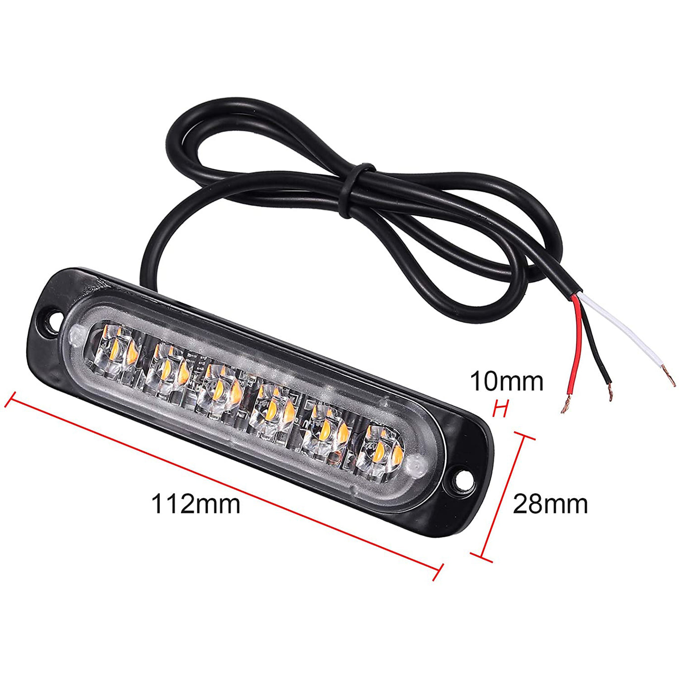 PROZOR Car Roof Light 4PCS 6 LED Emergency Bar