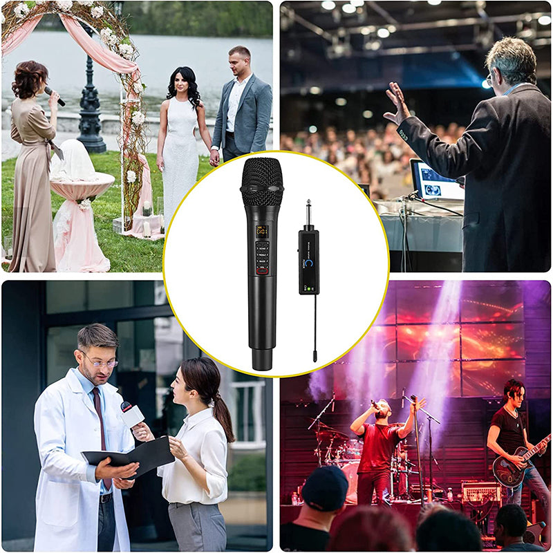 PROZOR Wireless Microphone with Volume Treble Bass Echo Control