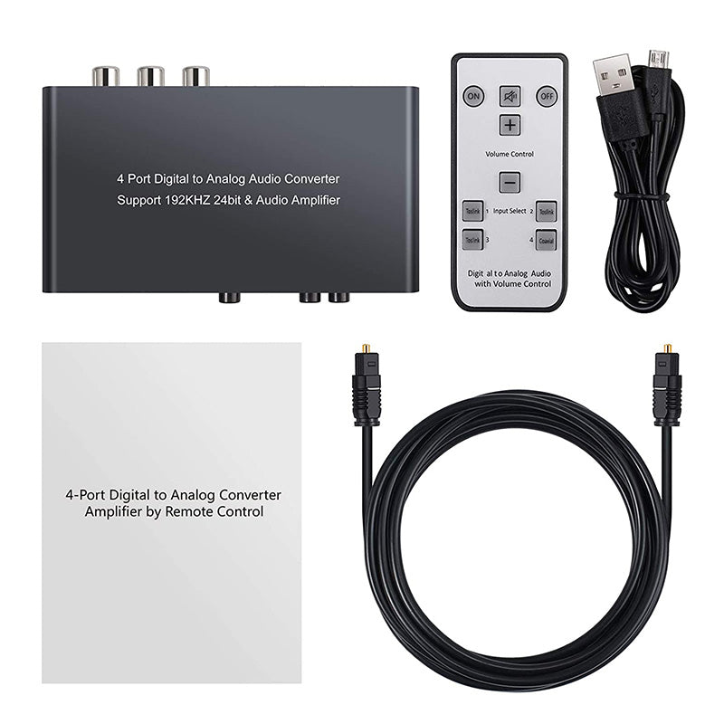 Prozor DAC-Konverter, 192 kHz, Audio-Decoder mit Lautstärkeregler, unterstützt Dolby AC-3/DTS, Digital auf Analog und 3,5 mm Adapter mit optischem Kabel für HDTV, Blue-ray, DVD, PS3, PS4 Prozor DAC-Konverter, 192 kHz, Audio-Decoder mit Lautstärkeregler, unterstützt Dolby AC-3/DTS, Digital auf Analog und 3,5 mm Adapter mit optischem Kabel für HDTV, Blue-ray, DVD, PS3, PS4