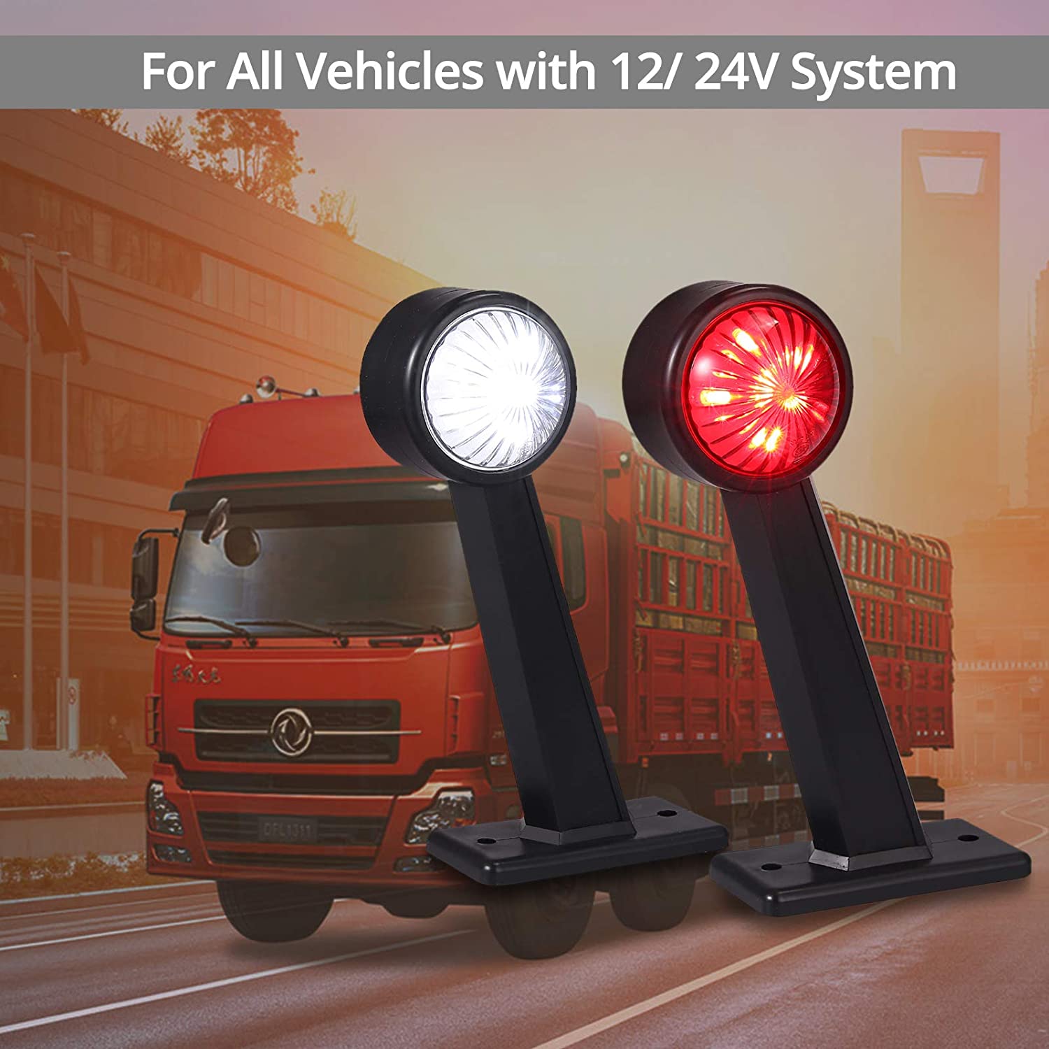 PROZOR Side Marker Lights E-mark E8 2 PCS 2 * 6 LEDs