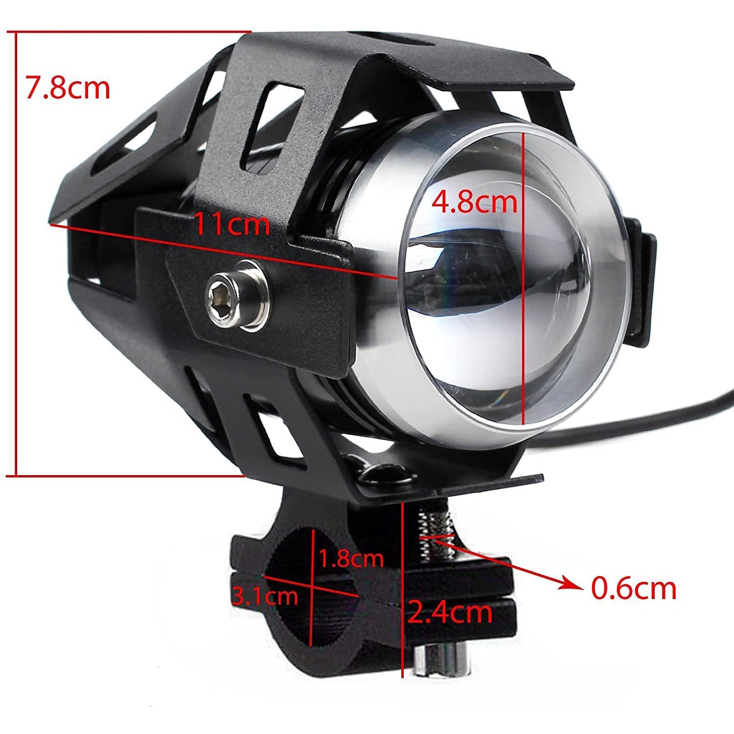 PROZOR Motorcycle Headlights Motorcycle Front Spotlights 1 Piece