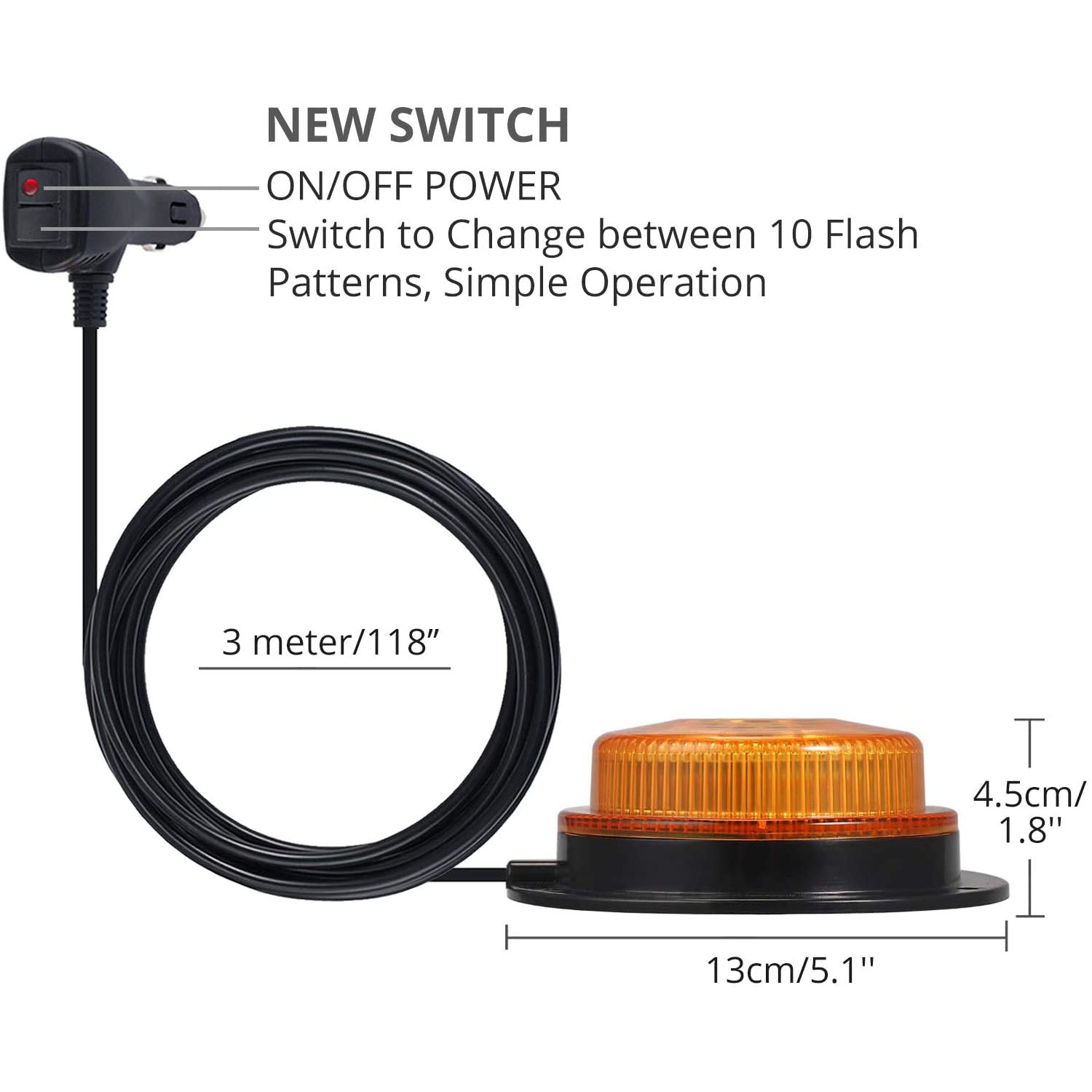 PROZOR 20 LEDs Recovery Warning Magnetic Beacon Flashing Light