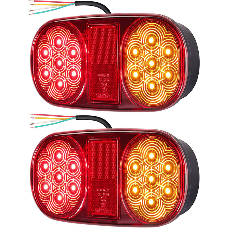 PROZOR 2PCS Tail Lights 18LEDs E-mark E11 Certification Rear Stop Lights 12V