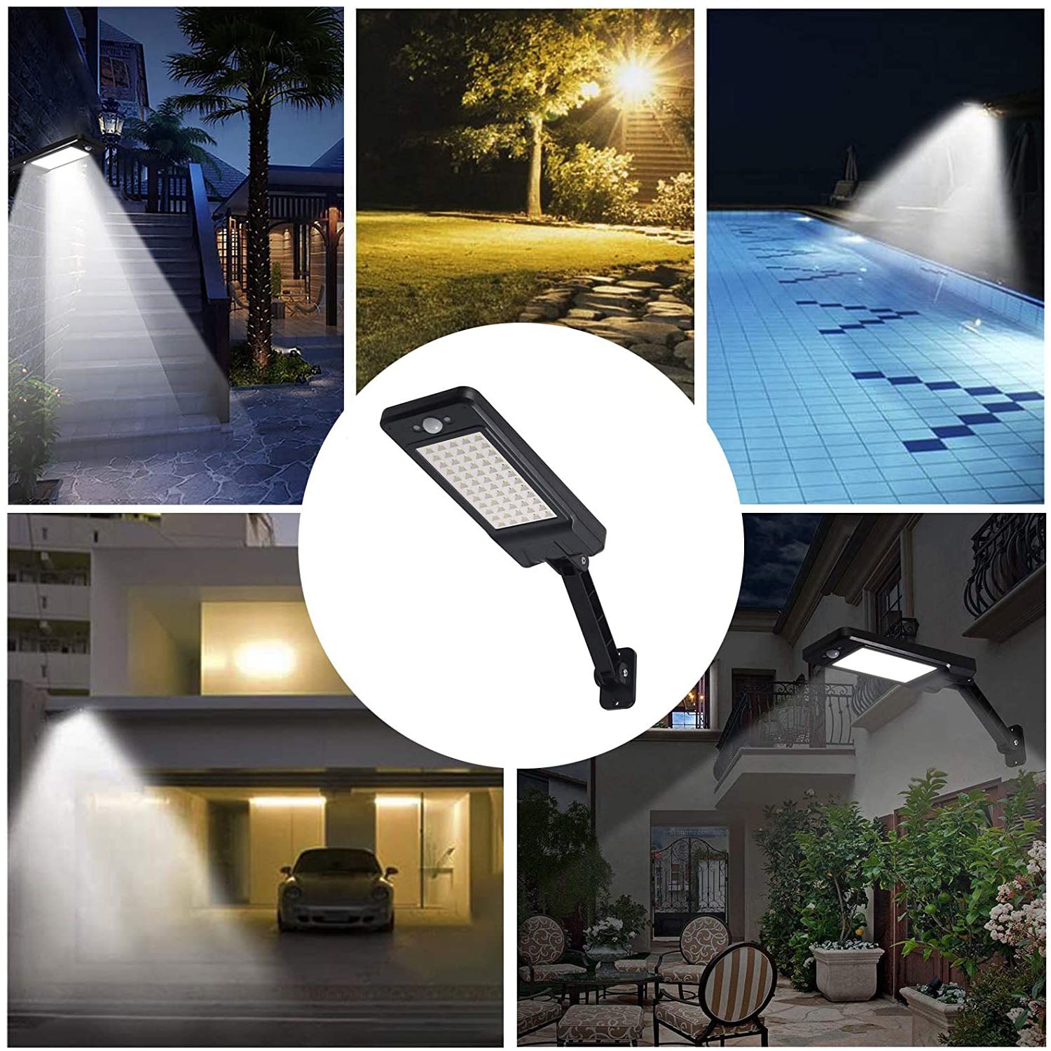 PROZOR 60 LED Remote Motion Sensor Solar Lights