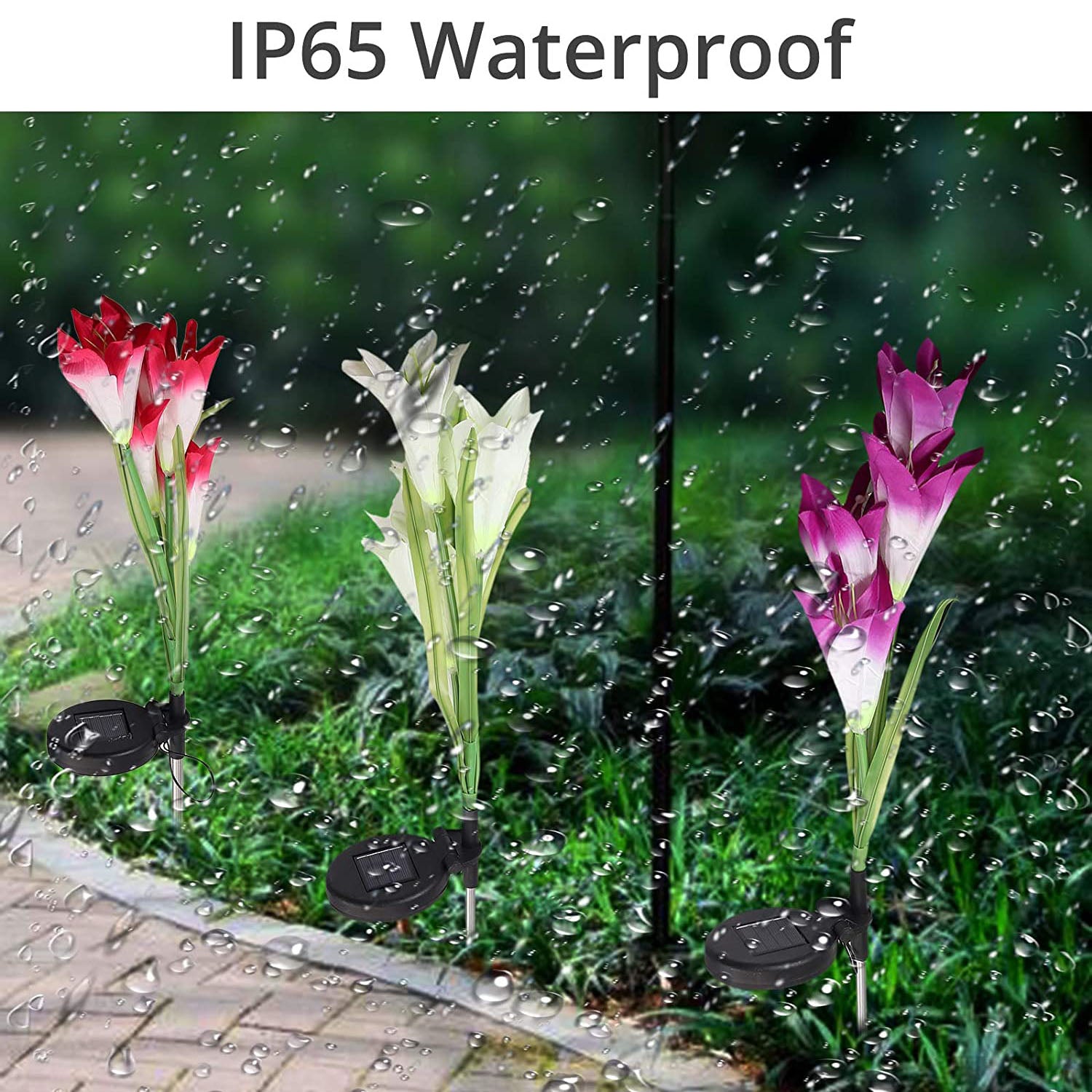 PROZOR Solar Flower Lights Waterproof IP65