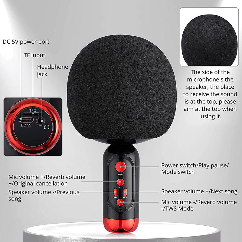 PROZOR Wireless Karaoke Microphone with Speaker