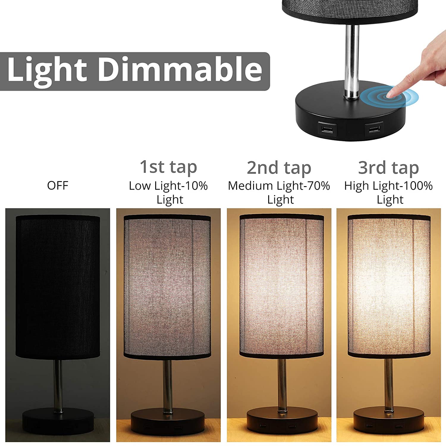 PROZOR E27 6W Touch Control Table Lamp